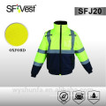 polyester fiber filled jacket PVC coated waterproof reflective security jacket